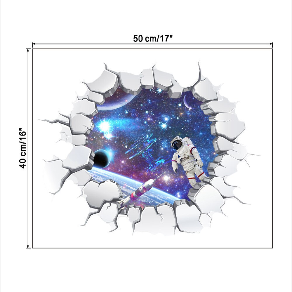 3D gwiazda planeta zepsuta ściana naklejki pokój dziecięcy astronauta strona główna tapeta z dekorem dekoracja pokoju nastolatka artystyczna robić sypialni naklejki ścienne