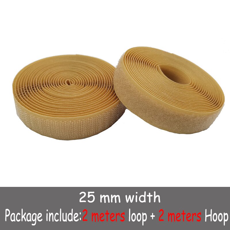 25mm colour fastener tape hooks and loops sewing Accessories tape strap for shoe repair clothing DIR 2m hook + 2m loop: Color 08