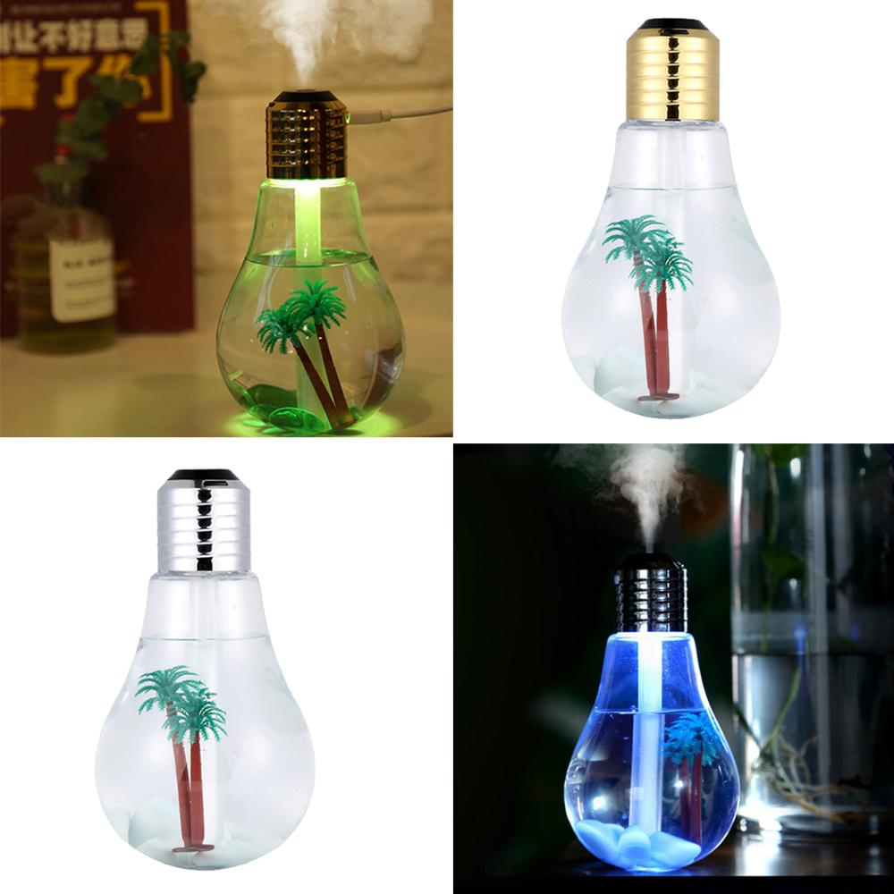7 Colors Light 400ML Ultrasonic LED Humidifier USB Plant Tree Aroma Diffuser Difusores Humidifier Bulb Essential Oil Diffuser