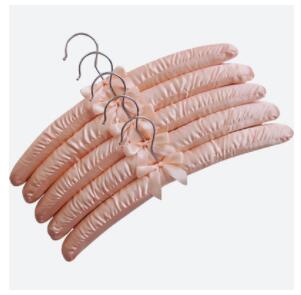 Satin Padded Hanger Silk Wrapped Clothes Hanger Clothes Hanging Silver Hook Sponge Hangers Clothes Shop Display Hangers: 7 orange