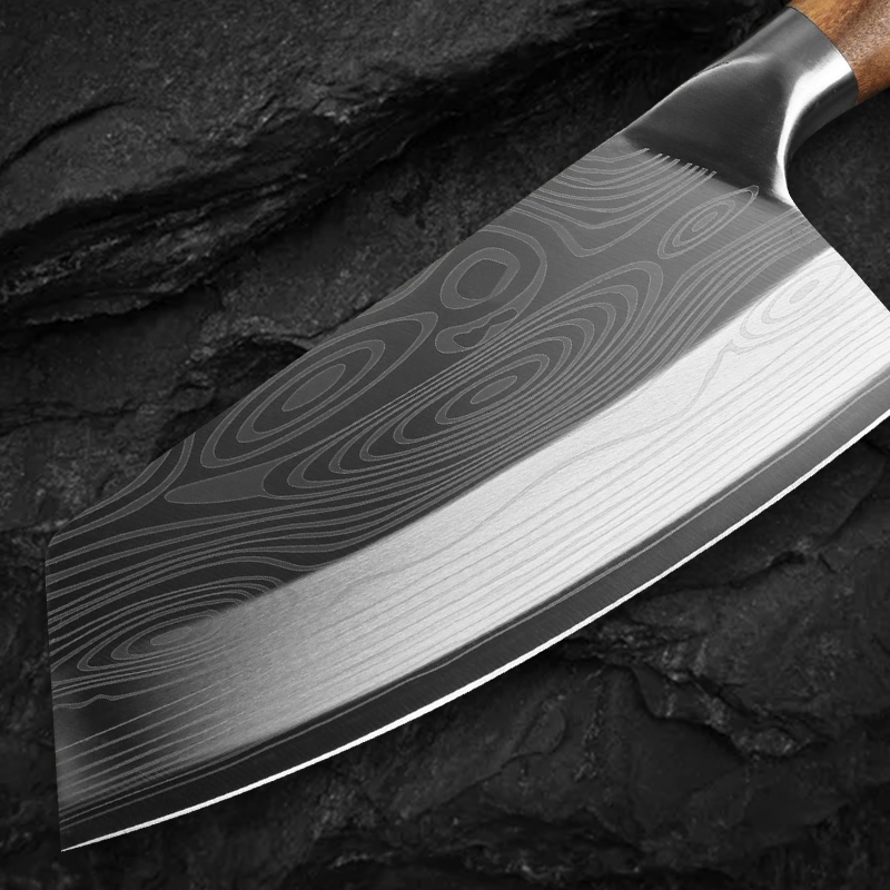 Küchenmesser Hackmesser Kochmesser Edelstahl Rasiermesser Scharfes Schneiden Hackfleisch Chinesisches Metzgermesser Holzgriff Geschenkbox