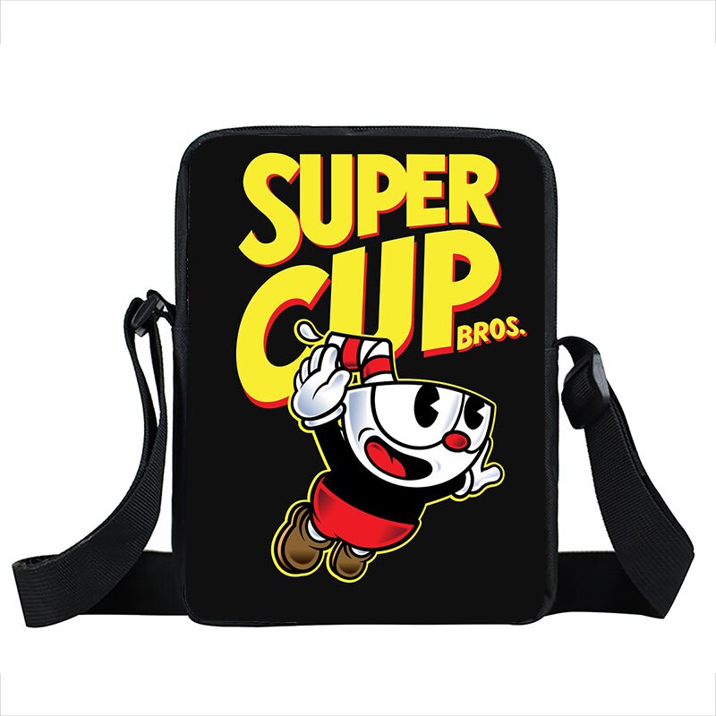 funny cuphead / mughead print small shoulder bag women handbag mens crossbody bags Adult book bag student messenger bags: xkbcuphead12