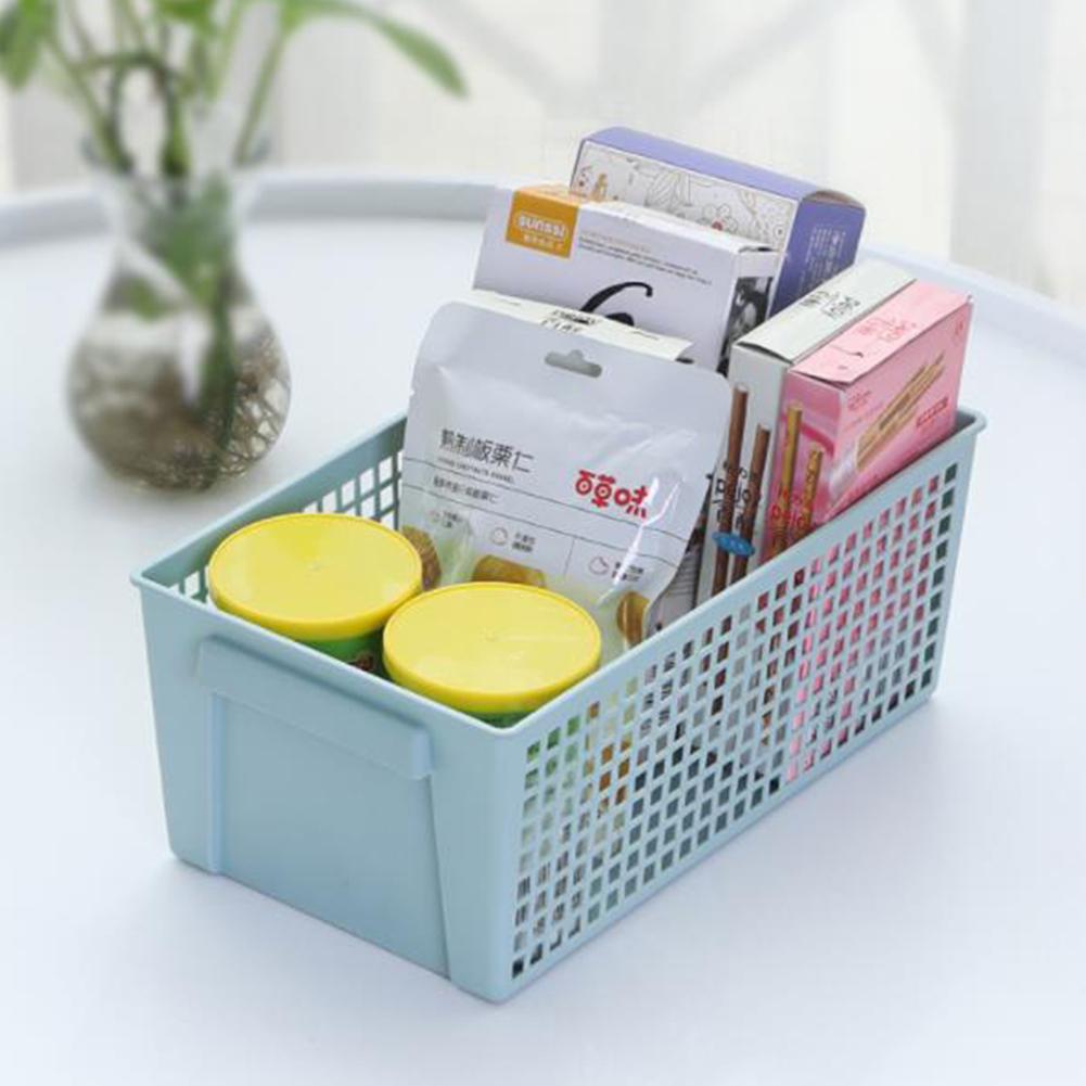 Desktop Storage Basket Snack Storage Container Rectangular Sundries Box Cabinet Storage Bins for Kitchen Food Pantry Bathroom