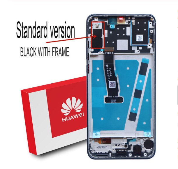 100% Original 6.15 ''IPS Display mit rahmen für Huawei P30 Lite Nova 4e LCD Touch Screen Digitizer MAR-LX1 LX2 AL01 Reparatur Teile: Standard Black