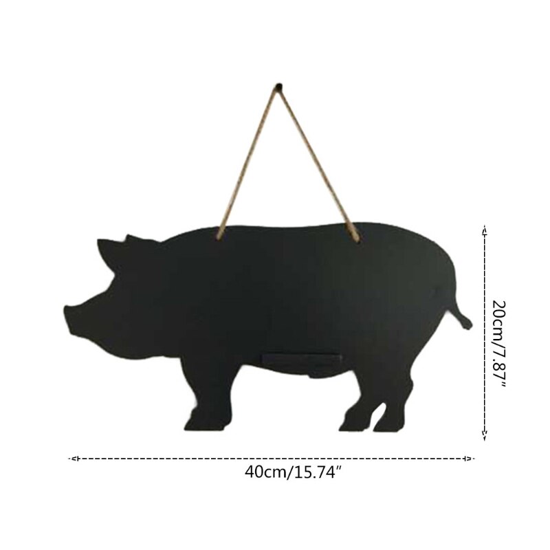 1Pcrustic Boerderij Krijtbord Dier Koe Paard Kip Varken Hout Westerse Home Decor Bericht Boerderij Keuken Schoolbord: Pig