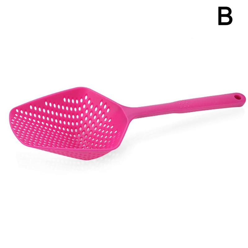 Home Tools 1Pc Kitchen Large Scoop Colander Pasta Heat Resistant Strainer Plastic Ice Cream Scoop: Silver