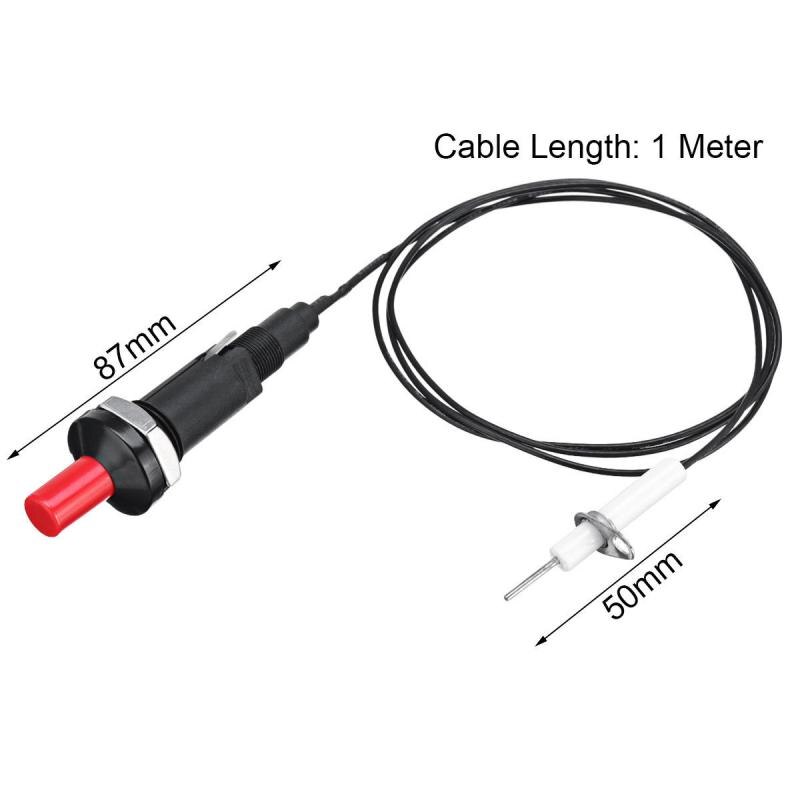 Piezo Vonk Ontsteking Set Met Kabel 1000Mm Lange Drukknop Keuken Aanstekers Huishoudapparatuur Accessoires