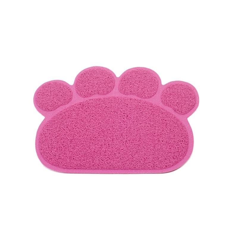 1Pc Pet Dog Puppy Cat Feeding Mat Pad Bone Paw-shaped Silicone Dish Bowl Food Feed Placement Easy Cleaning Pet Accessories: rose pink Paw S