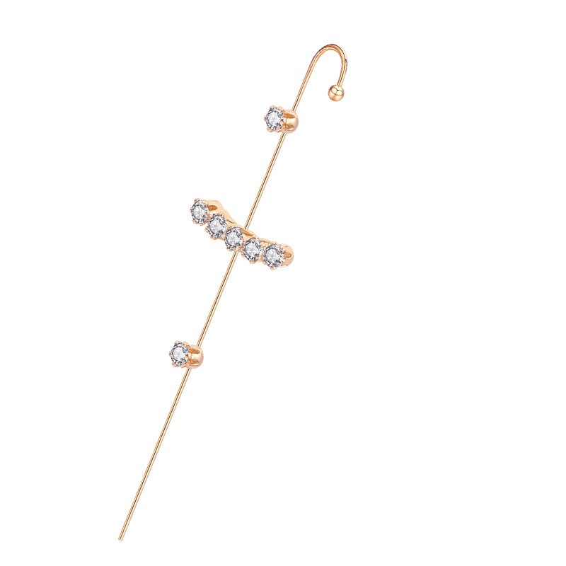 Boucles d'oreilles asymétriques Ins Style oreille strass boucles d'oreilles mignon percé Punk oreille bijoux rond Contour oreille os: 5