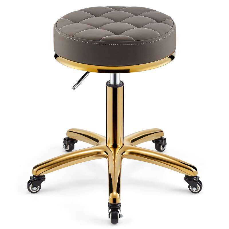 Roterende Lifting Schoonheid Kruk Kapper Stoel Ronde Gouden Kruk Rvs Stoel Kapper Kruk Kapsalon: as picture6 cloth