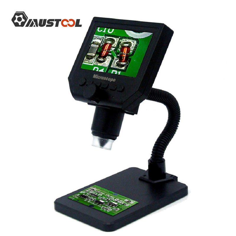 MUSTOOL G600 600X microscopio Digital electrónico, microscopio de vídeo, 4,3 pulgadas HD, pantalla LCD, herramienta de amplificación continua
