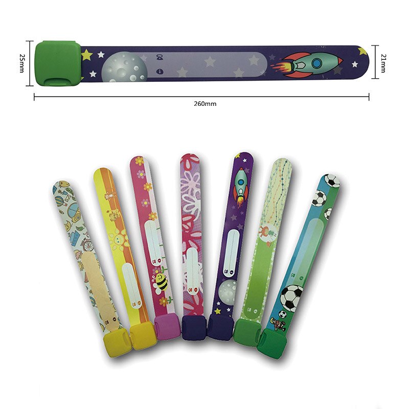 Banda reutilizable seguridad pulseras para niños 3 unids/set seguridad ID pulsera variedad de diseños y colores totalmente ajustable