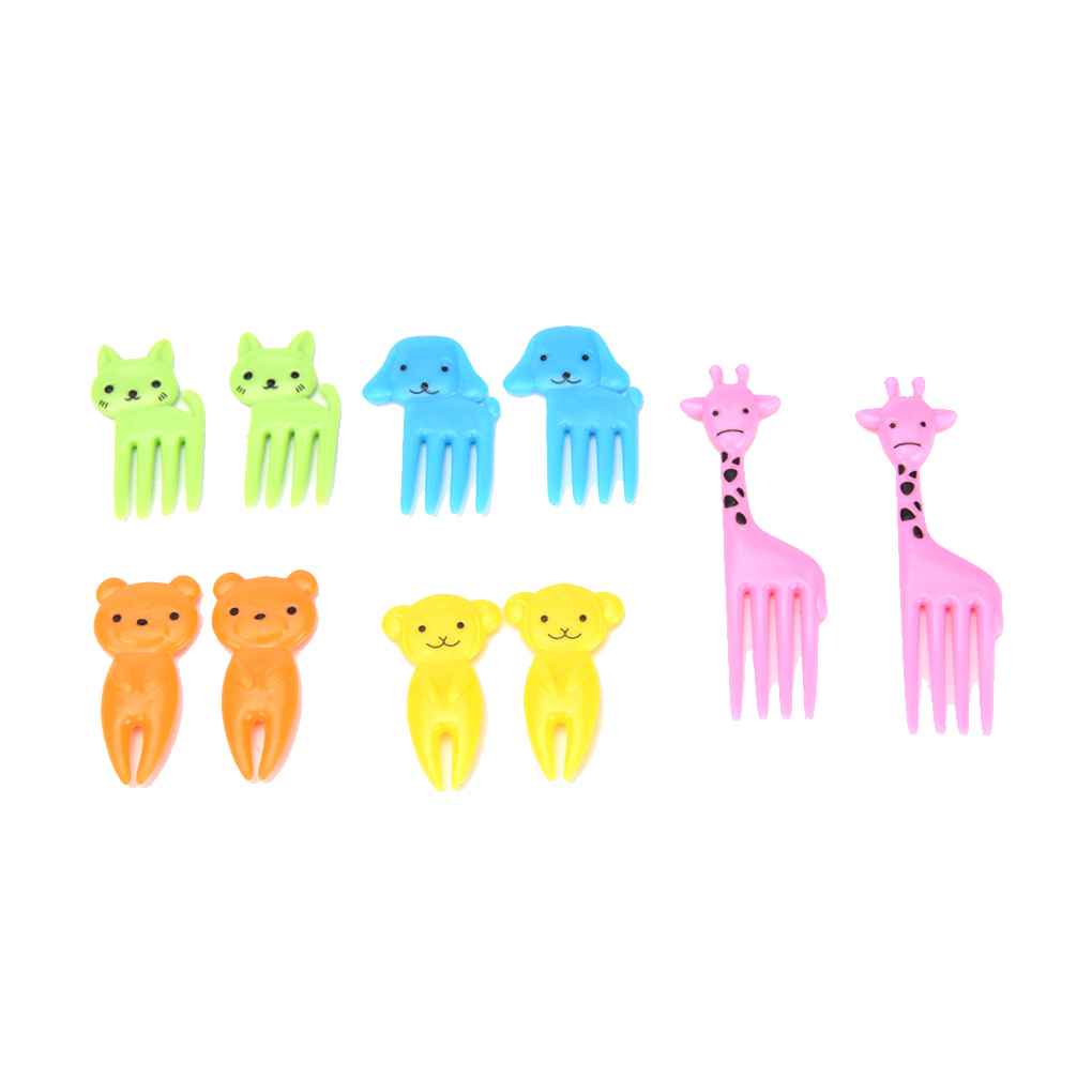 34/38pcs Animal Farm Fruit Fork Mini Cartoon Children Fruit Decor Stick Fruit Pick Toothpick Lunches Party Decor Random Color