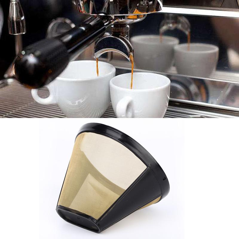 Stainless Steel Reusable Coffee Filter Cup Cone Drip Dripper Maker Mesh Basket
