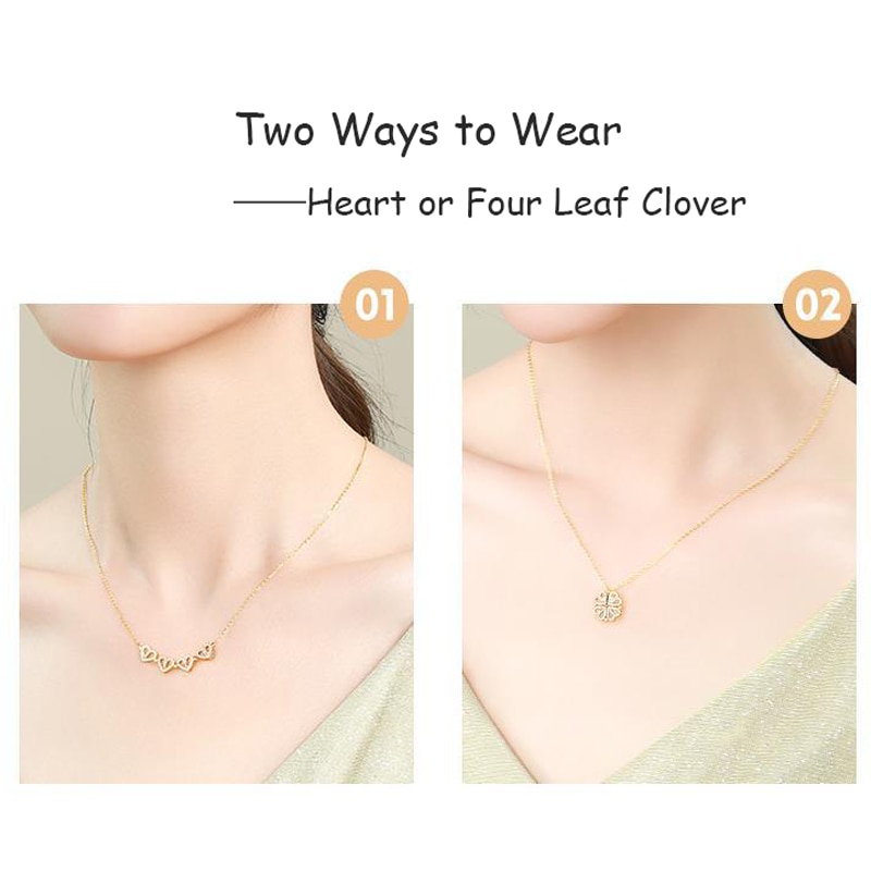 Love Clover Necklaces for Women Couple Pendants Gold Plated Choker Trend Retro O Chains Jewelry Aesthetic Valentines Day