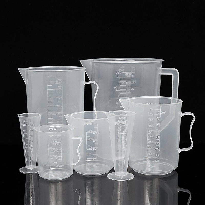 Vaso de medición graduado de plástico transparente, vaso de medida transparente para hornear, recipiente para jarra, herramienta para hornear