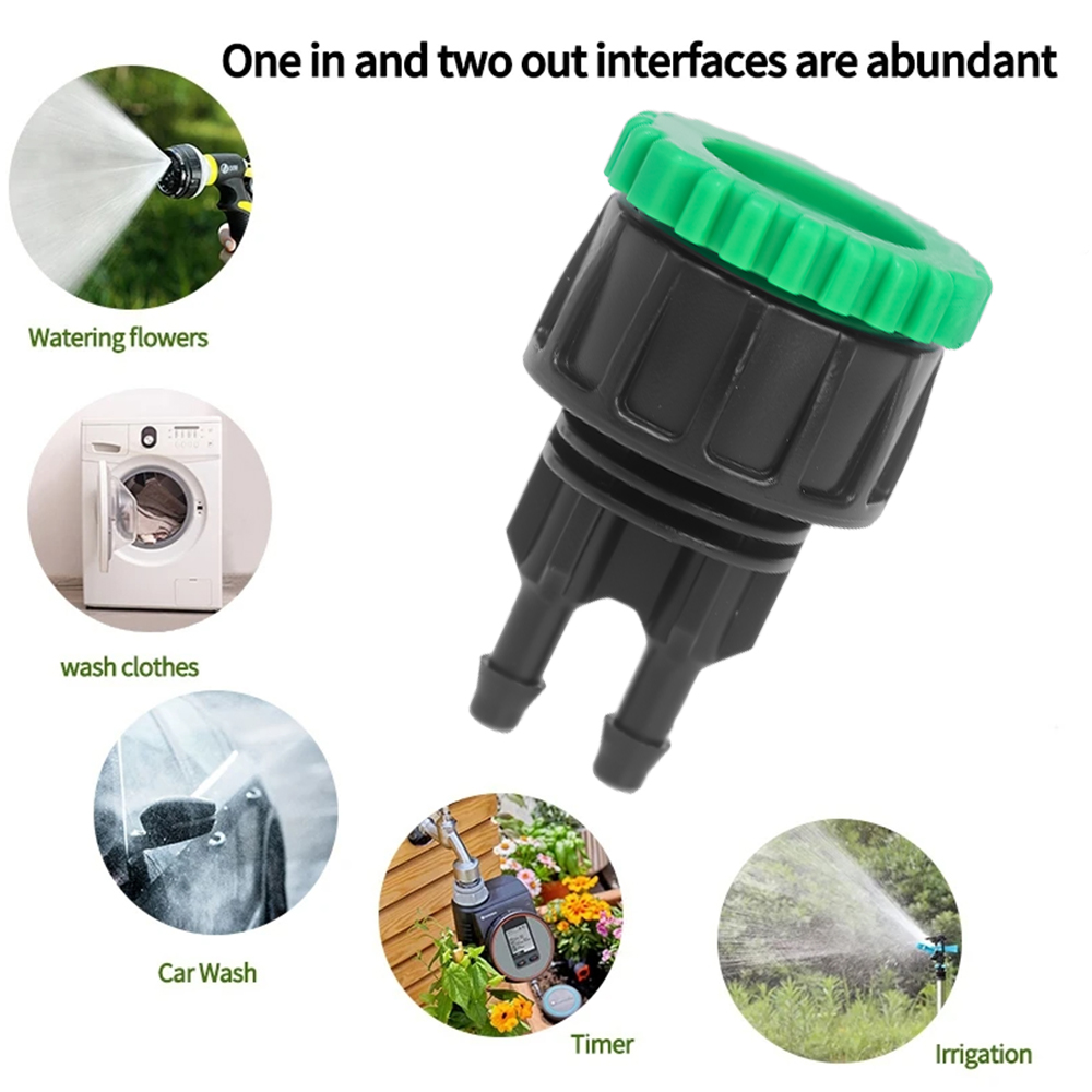 5/1pc kranadaptere 2 -veis splittere dryppvanningsslangekobling til gårdsbruk hagevanning vanningstilbehør plante blomsterbed