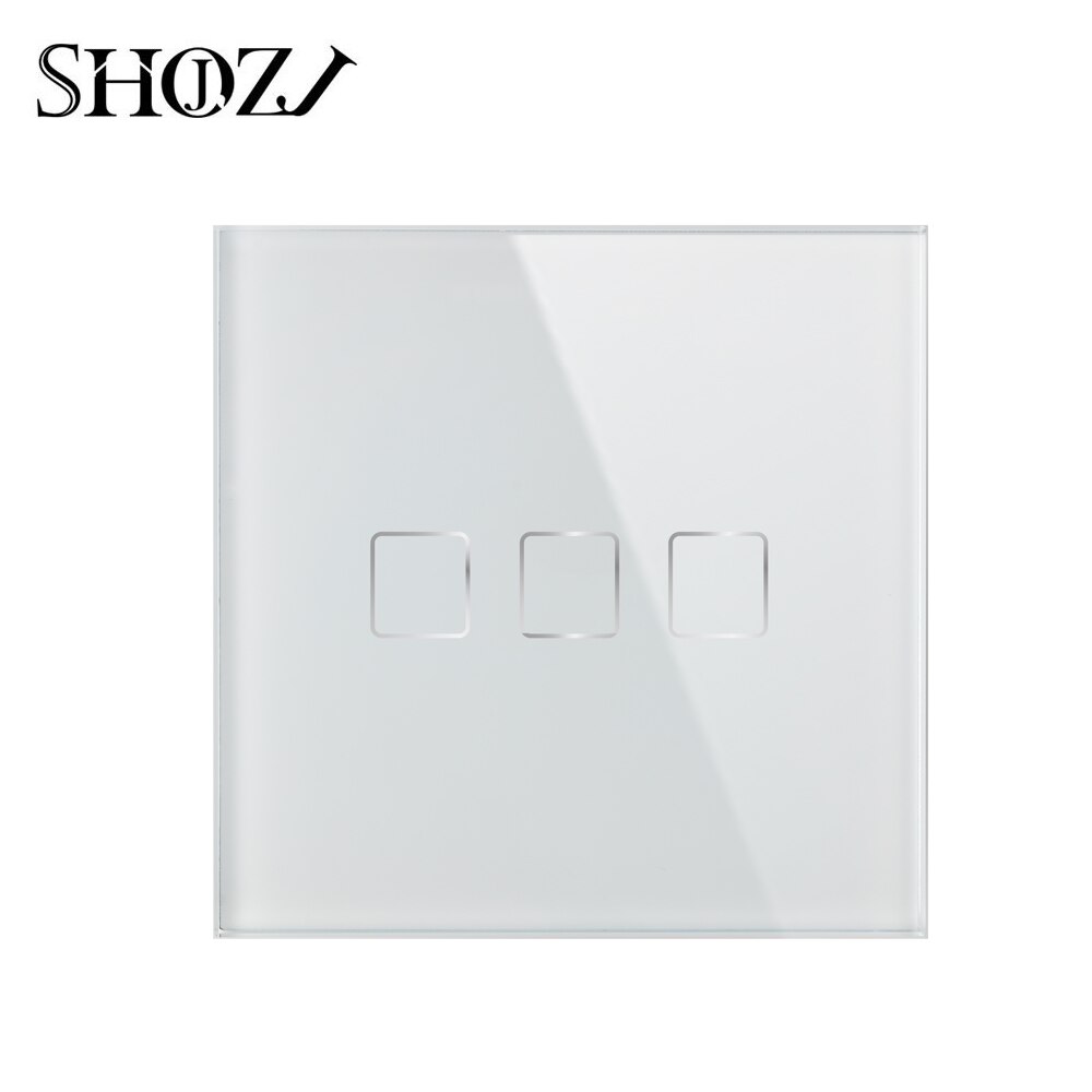 Smart Touch Switch RF 433 Remote Control Wall Switch 1/2/3 Gang Light Switch for Home and Hotel: White 3gang