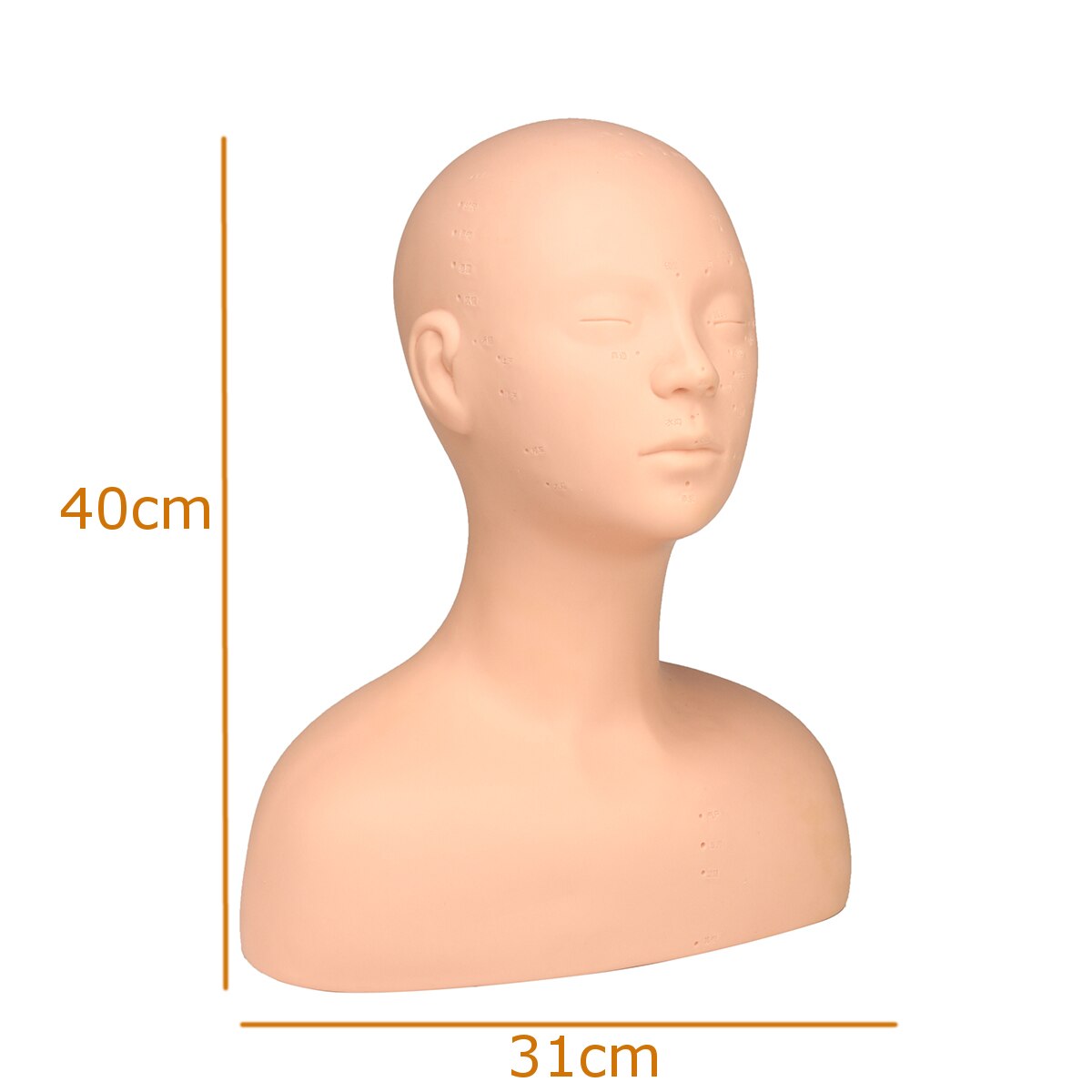Demi tête factice tête de Mannequin avec épaule Acupoint Acupuncture Massage maquillage Extension de cils pratique modèle tête
