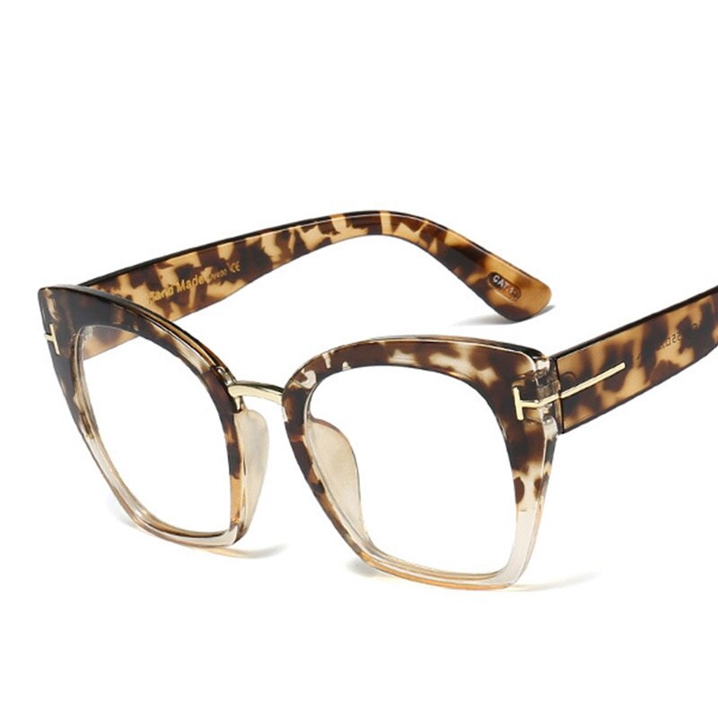 Klassiske t stel firkantede briller til kvinder kattebriller stel retro klar nærsynethed stel dame