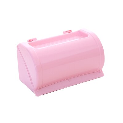 Badeværelse toiletpapir håndklædeholder vægbeslag god plast toiletpapirholder med opbevaringshylde rack papir opbevaringsboks: Lyserød