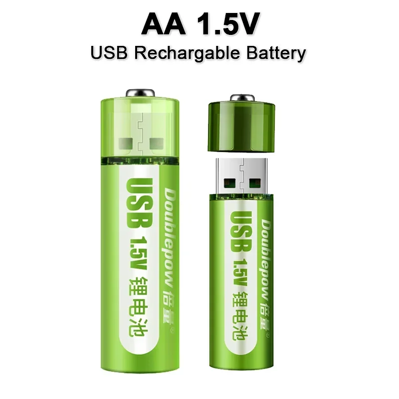 Batteria AA da 1,5 V Batteria ricaricabile agli ioni di litio USB da 1400 mWh/900 mAh per mouse con telecomando piccolo ventilatore Batteria giocattolo elettrica