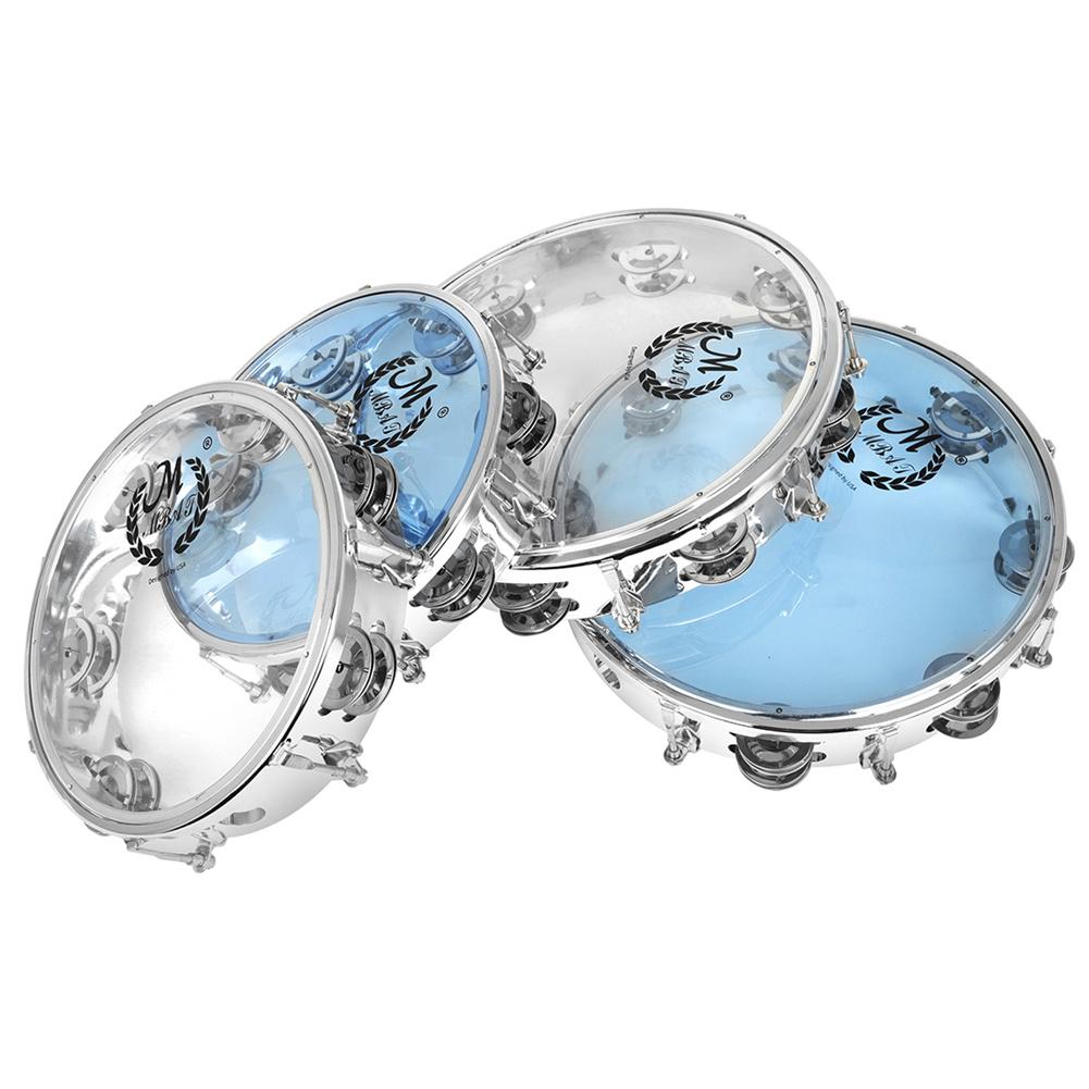 Hand Held Tambourine Drum Self-tuning Double Row Stainless Steel Ring Percussion Musical Educational Instrument for Kids Games