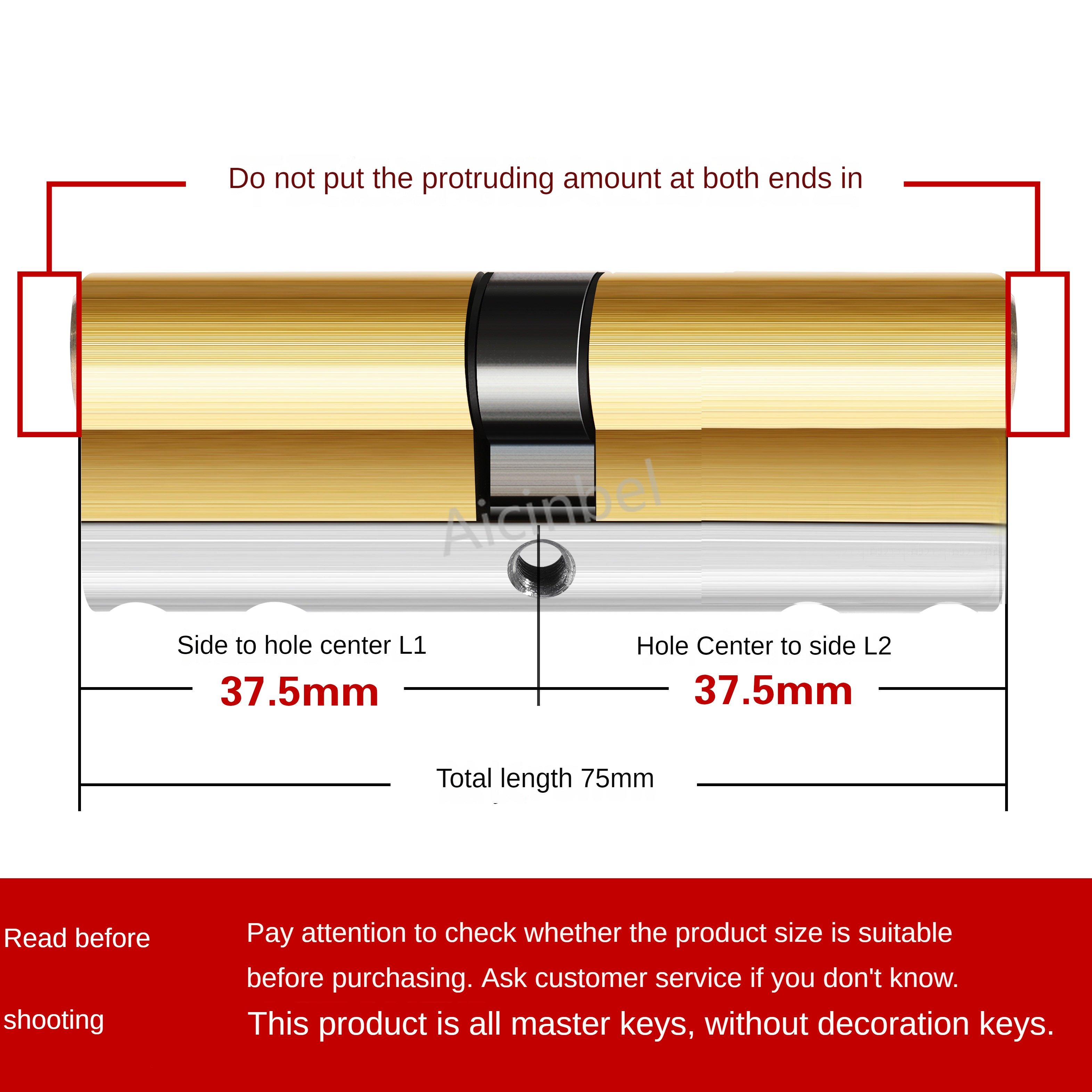 Slotcilinder Europese Standaard 65-115Mm Slotcilinders Buitendeursloten, Deurslotcilinder 8 Hoofdsleutels Super C Klasse Slot: MULTI