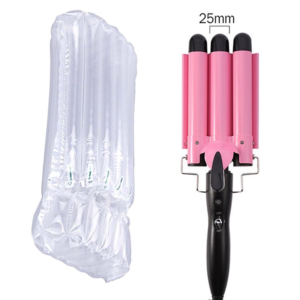 Lokówka robić włosów potrójna lokówka narzędzia robić włosów ceramiczna lokówka robić włosów profesjonalna lokówka robić włosów lokówki robić włosów dla kobiet: różowy bez pudełka 25mm / US