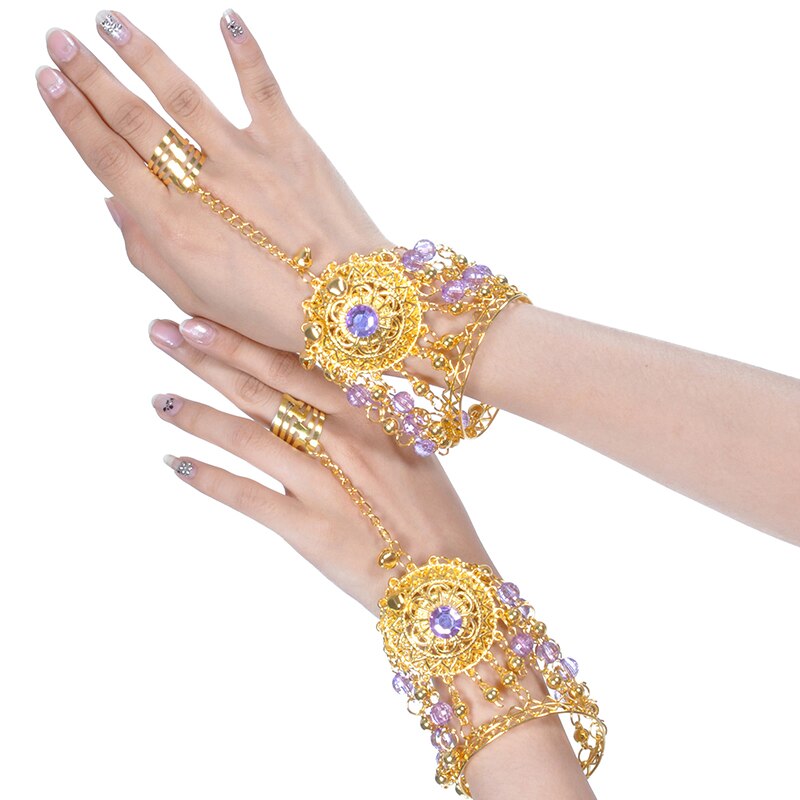 Buikdans accessoires indiase bollywood sieraden accessoires met strass belletjes 1 paar indiase sieraden armband buikdansen: Paarskleine strasssteen