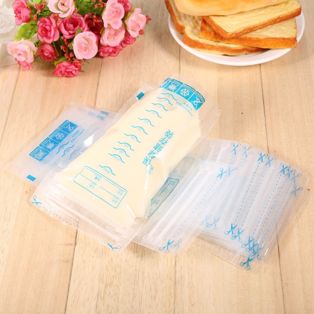 30pcs 250ml Milk Freezer Bags Mother Milk Baby Food Storage Breast Milk Storage Bag BPA Free Baby Safe Feeding Bags Feeding