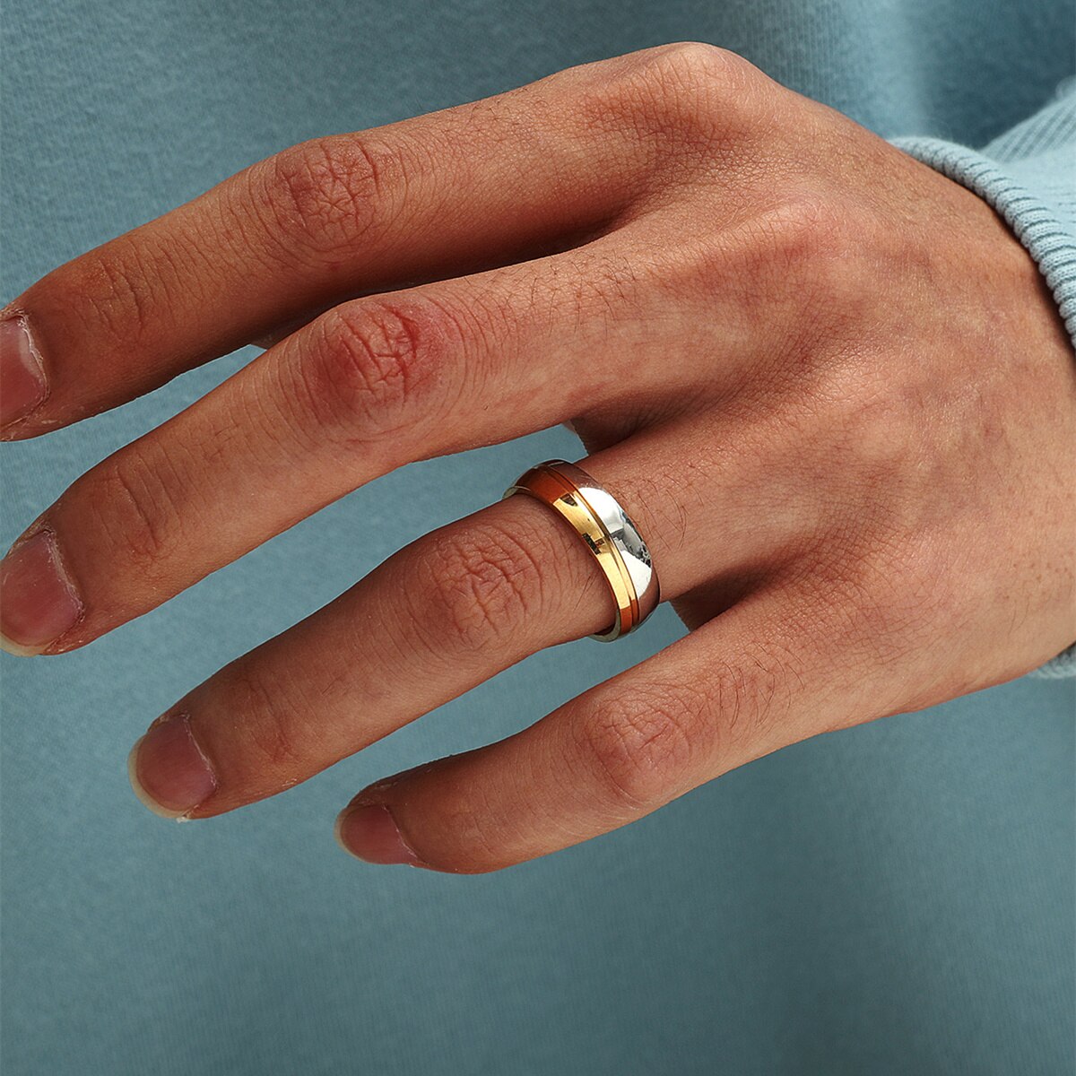 Bague en titane et argent 925, 316L, en acier inoxydable, pour hommes et femmes, bague de fiançailles, taille 17 18 19 20 21mm,