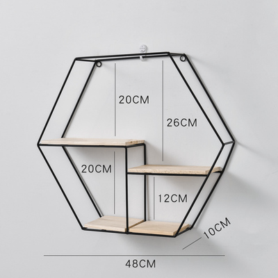 Wooden Gold Storage Racks Hanging Decor Storage Box Flower Pot House Storage Rack Wall Book Figurines Display Crafts Shelves