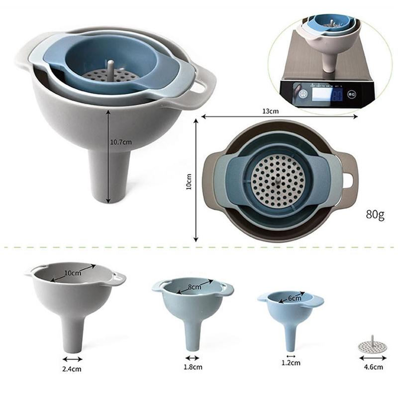 Filter Multi-Function Funnel Set Filter Oil Can Household Oil Hopper Sub-Packaging Plastic Funnel Kitchen Tools