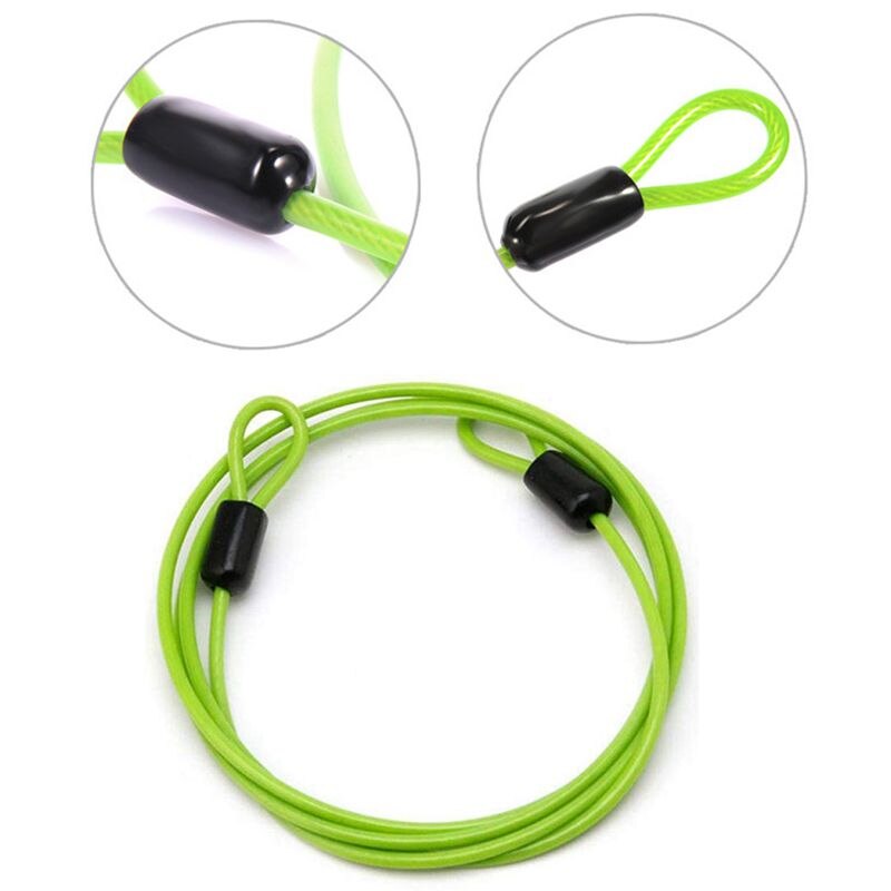 100cm x 2mm Cycling Sport Security Loop Cable Lock Bicycle Bikes Scooter U-Lock (Green)