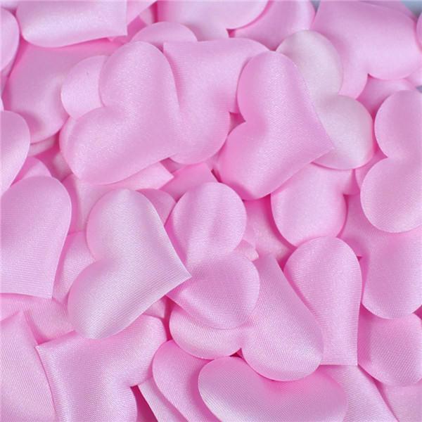 100 st/påse hjärtformade kronblad bröllop alla hjärtans dag kasta bordsdekoration födelsedagsdekorationer: Rosa
