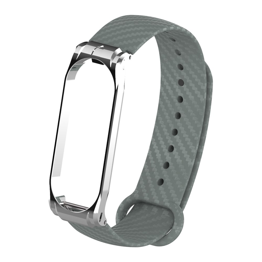 Yayuu Siliconen Carbon Fiber Tpu Band Voor Xiao Mi Mi Band 4 Smart Polsband Smart Accessoires Voor Mi Band 3 armband Wriststrap: Gray