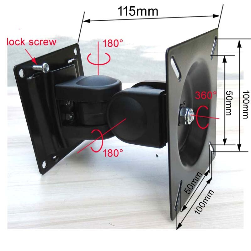 steel vesa100x100 75x75 20kg LCD-6 full motion 10" 24"27" tilt down swivel LCD wall mount bracket fold 360 rotate monitor holder