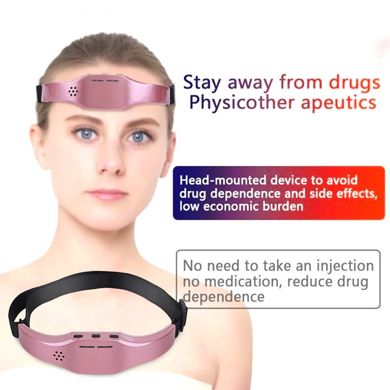 Elektrisk hovedmassager søvnmonitor migræne lindring hypnotisk apparat slappe af hovedpine eliminator hjælp terapi sovende enhed