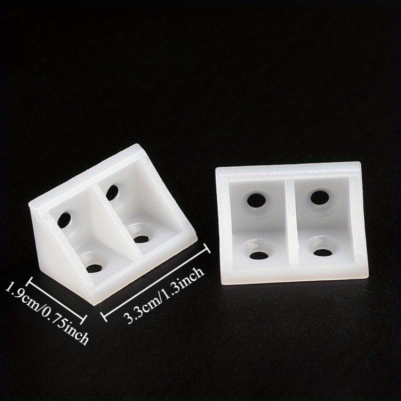 Durable Nylon Corner Brackets: 90-Degree Right Angle Connectors for Cabinets & Furniture - Corrosion-Resistant White Plastic