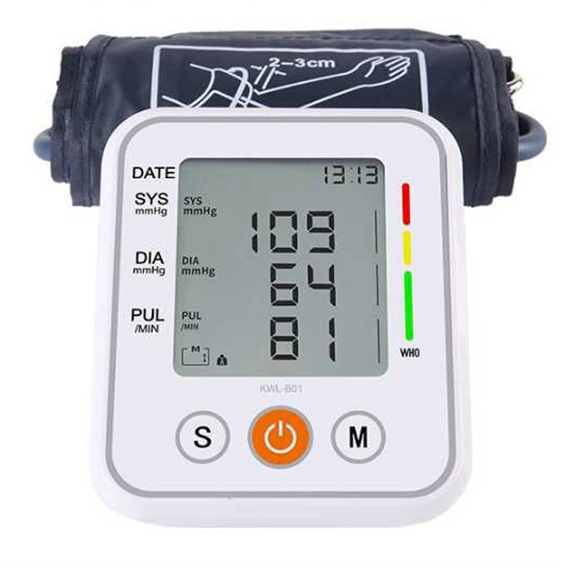 Husholdning blodtryksmåler bærbar tonometer blodtryksmåler armbåndstype digital elektronisk mini blodtryksmåler: Bp meter ingen stemme