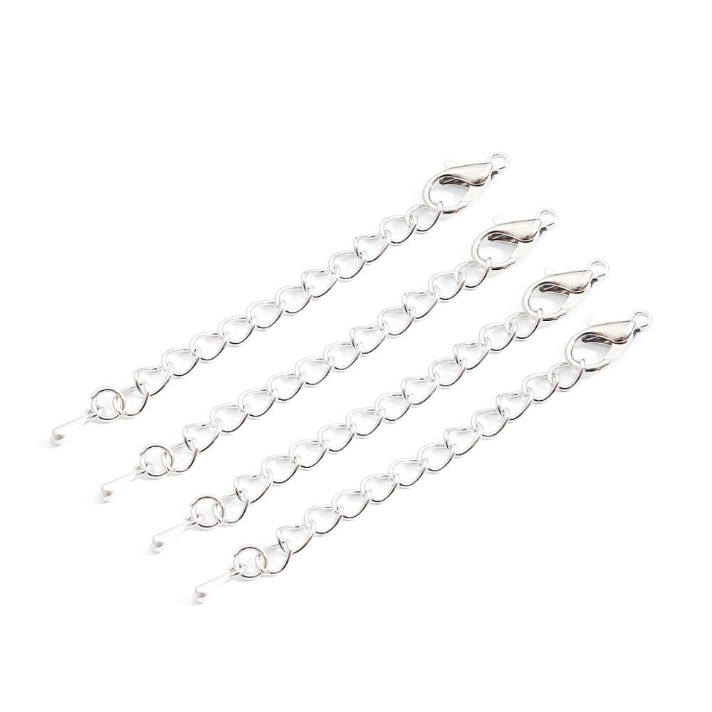 10Pcs 6 Colors Necklace Extender Bracelet Extender Extension Tails DIY Craft Jewelry Finding Making Matching Connectors: Silver