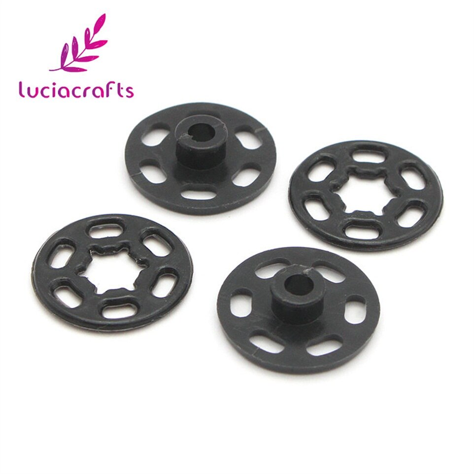 Lucia Ambachten 20 Set Zwart/Wit/Clear Onzichtbare Nylon Drukknopen Druk Op Knop Stud Diy Naaien Kledingstuk Accessoires e0517: Black / 13mm