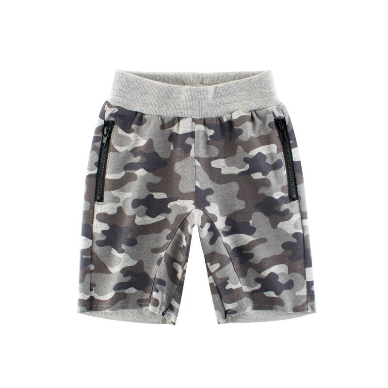 Sommer børnetøj baby boy camouflage shorts børn bomuld strandtøj sport strand shorts: 6215 grå / 4t