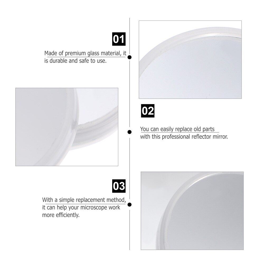 2pcs Microscope Mirror Microscope Reflecting Mirror Microscope Accessories