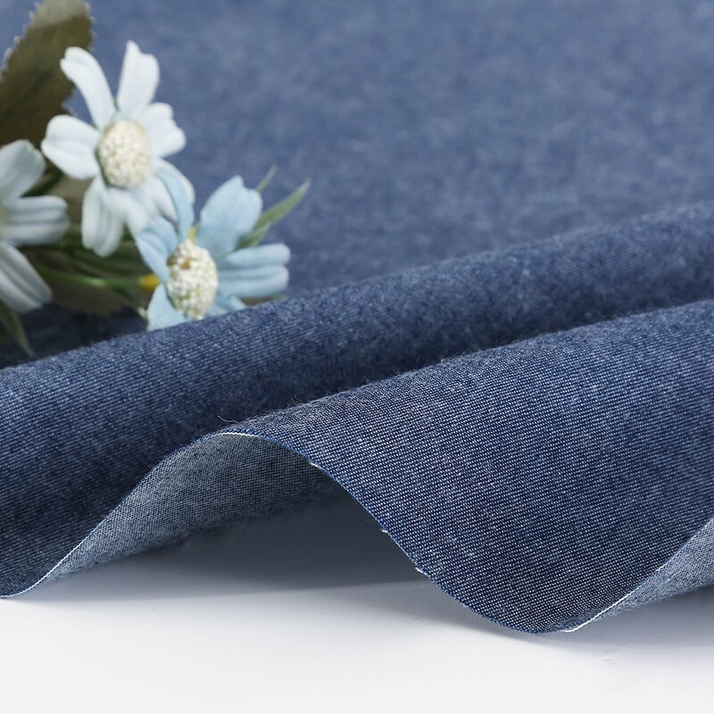 Sommer blød tynd ensfarvet bomuld denim stof til syning tilbehør tøj beklædningsgenstand skjorte nederdel materiale 45*145cm tj4512