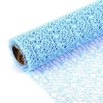 4.5M Kleur Organza Boeket Wikkelen Gaas Mesh Diy Craft Leveranties Kinderen Hand Scrapbook Gereedschap Wedding Party Decor Gordijnen: Blue Gauze Mesh