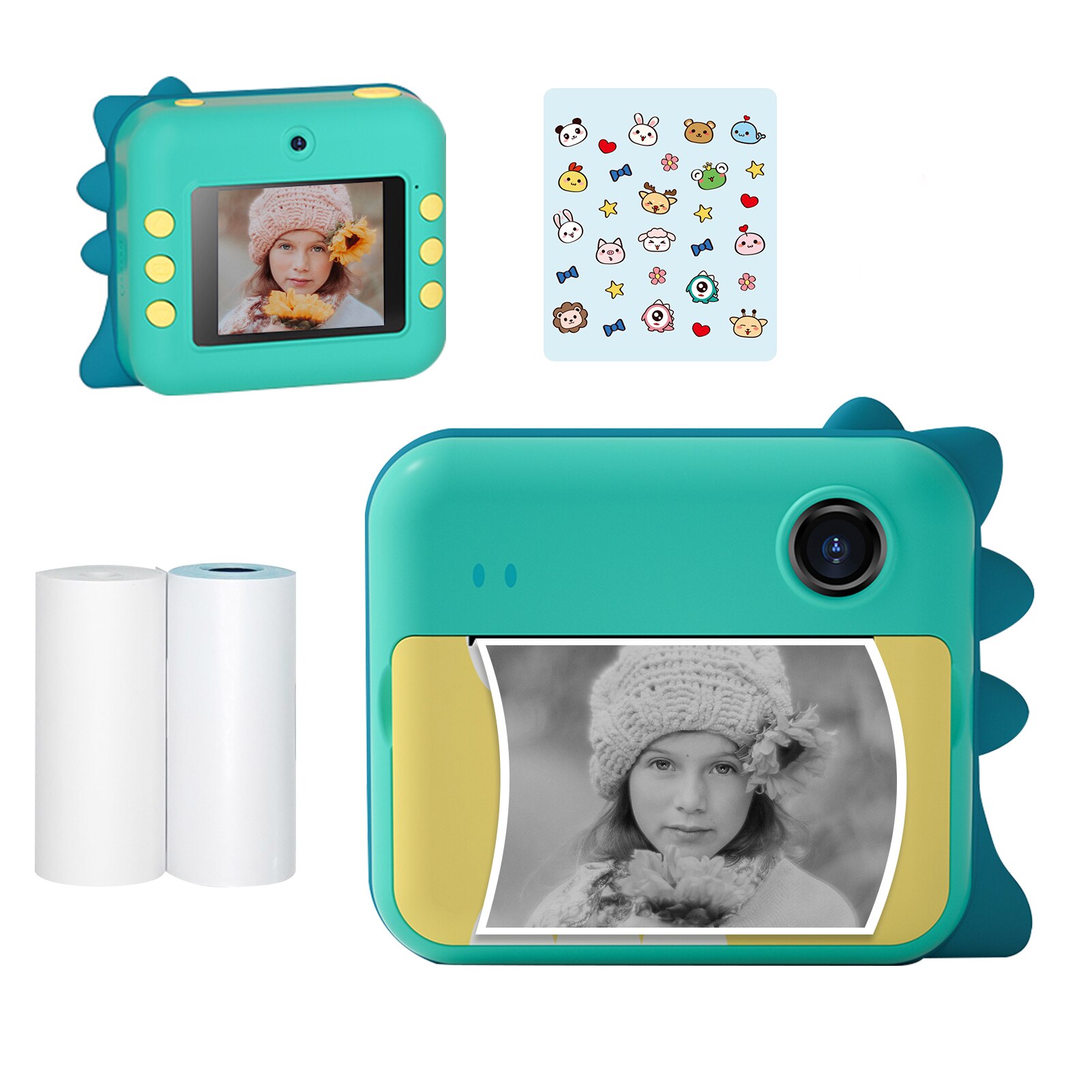 P1 Kids Camera Children Instant Camera Photo Printer 2.4" IPS Screen with Printing Paper for Boys Girls Christmas Birthday