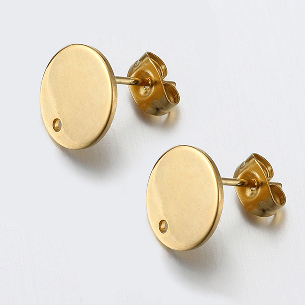 10 Uds. De pendientes dorados de acero inoxidable con forma de corazón de amor para pendientes DIY, Base para hacer joyas, accesorios de componentes con dijes colgantes con agujeros: Beige