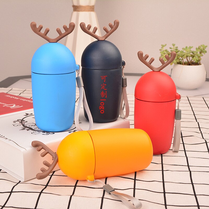 Kerst Elanden Vormige Glazen Cup Leuke Kerst Sikaherten Cup Draagbare Student Cup Outdoor Bike Flessen Nordic